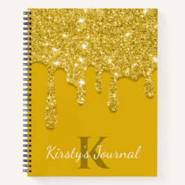 Luxus Yellow Dripping Glitzer Journal Notizbuch