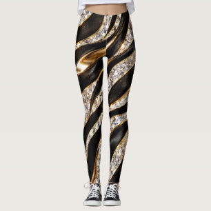 Luxus-Zebra-Kristall-Tierdruck Leggings