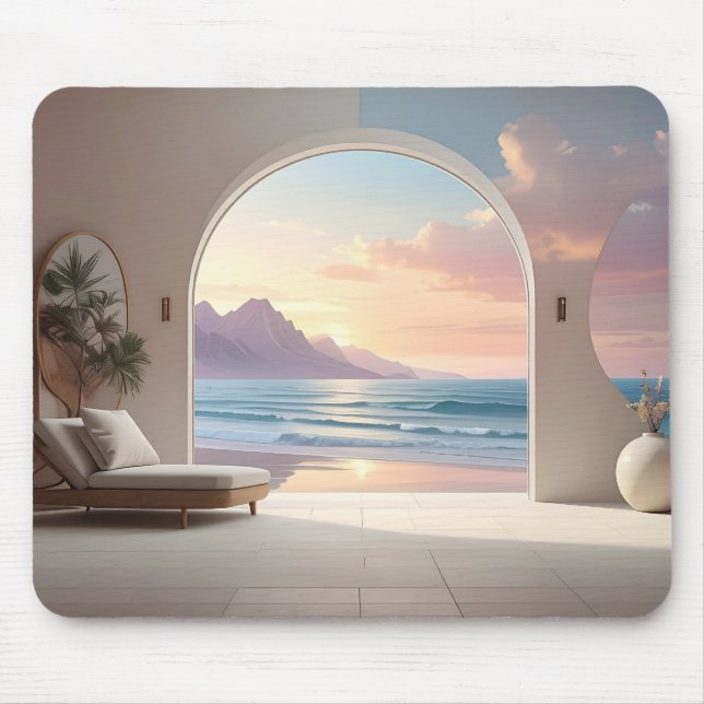 Luxus-Zimmer mit Meerblick Mousepad (Vorne)