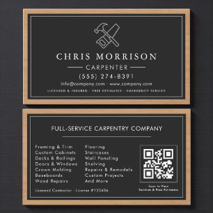 Luxus-Zimmermann-Tischlerei-QR-Code Visitenkarte