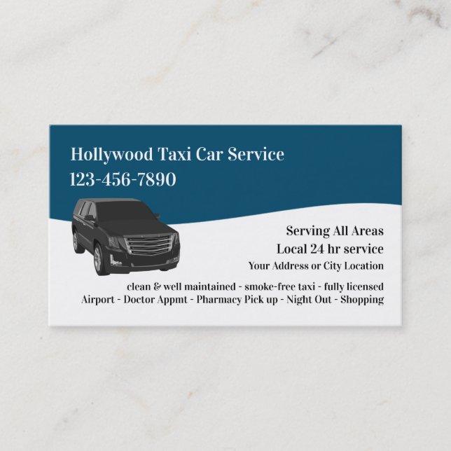 Luxusautoservice Taxi Business Cards Visitenkarte (Vorderseite)