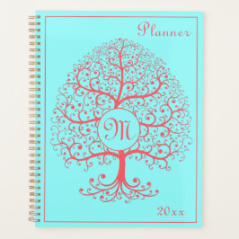 Luxusbaum Monogram Retro Pink Pastel Planer