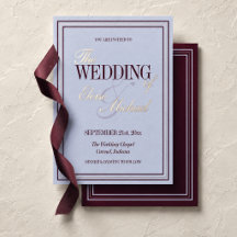 Luxusblaue und Pflaumenfarbene formelle Hochzeit