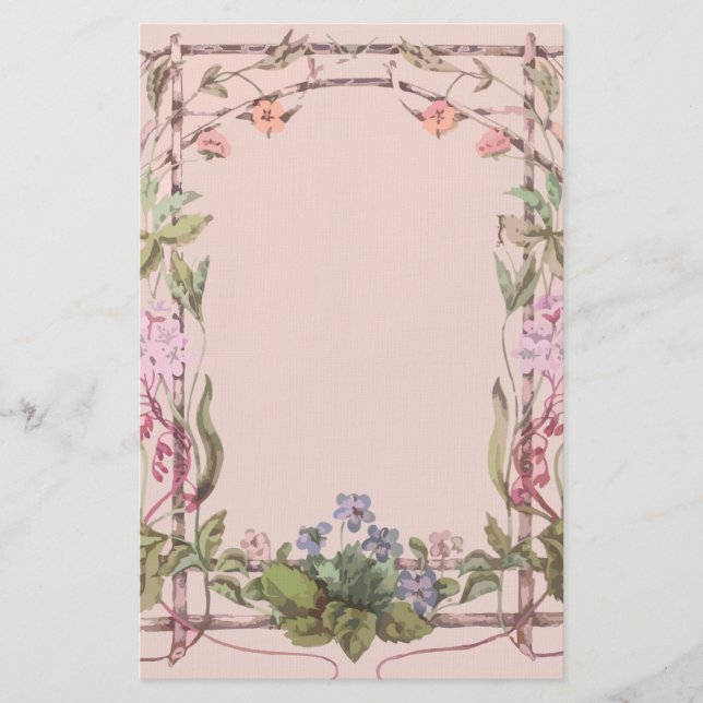 Luxusblumenwiesenleinenbriefpapier Briefpapier (Vorderseite)