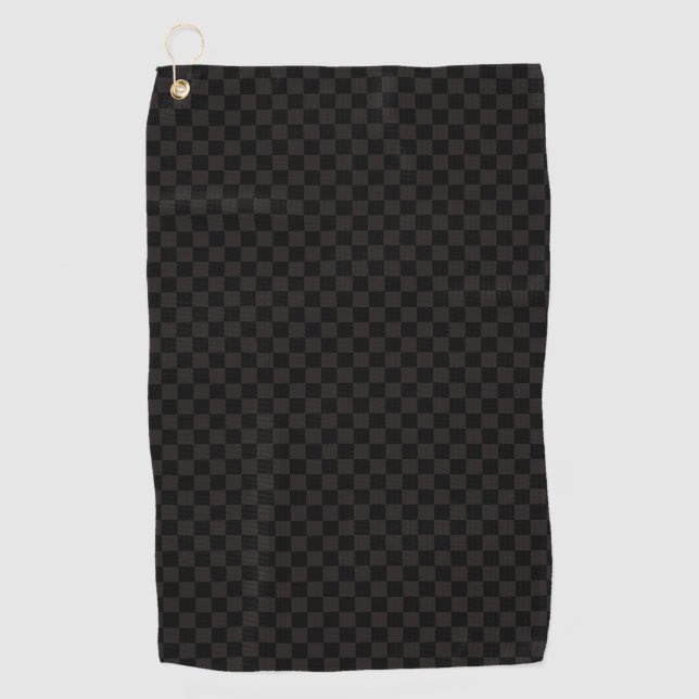 Luxusbrown/Schwarzes kariert Golfhandtuch (Vorderseite)
