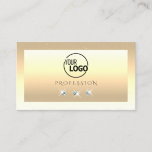 Luxuscreme Beige Ombre Sparkle Diamonds Logo hinzu Visitenkarte