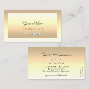Luxuscreme Beige Ombre Sparkle Diamonds Moderne Visitenkarte
