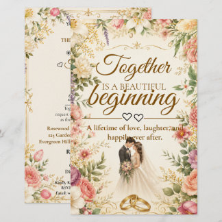 Luxusfähige bearbeitbare Karte für Hochzeitseinlad