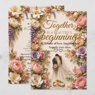 Luxusfähige bearbeitbare Karte für Hochzeitseinlad