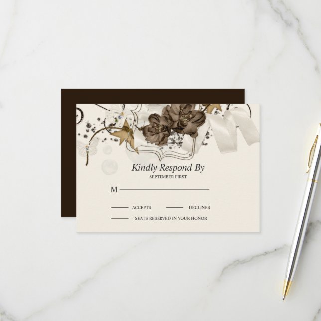 Luxusflorale Arrangements RSVP Karte (Vorderseite/Rückseite Beispiel)