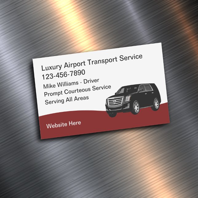 Luxusflughafen Transport Taxi Service Magnetische Visitenkarte (Von Creator hochgeladen)