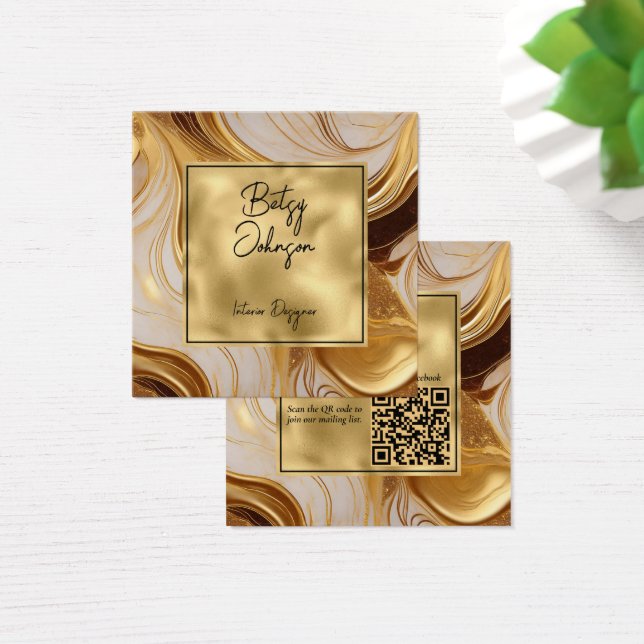 Luxusgeschmolzene Gold- und Glitzer-Visitenkarte (Schreibtisch)