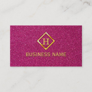 LuxusGlitzer-Rosa-Goldmonogramm-Geschäfts-Karte Visitenkarte