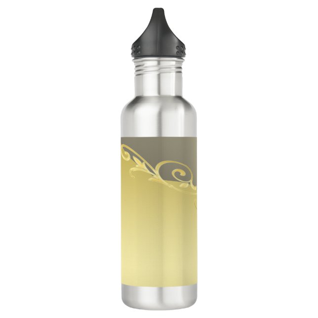 Luxusgold dekoriert auf Gold & Silber, Monogram Edelstahlflasche (Links)