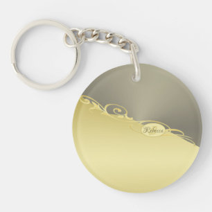 Luxusgold dekoriert auf Gold & Silber, Monogram Schlüsselanhänger