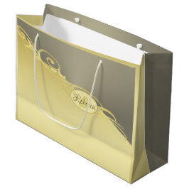 Luxusgold dekoriert auf Gold und Silber, Monogram, Große Geschenktüte