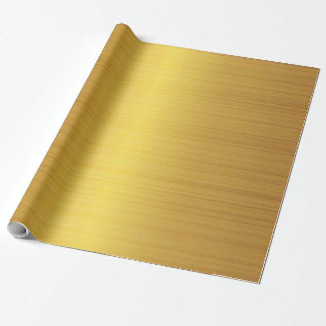 Luxusgold gebürstete Metallbeschaffenheit 10 Geschenkpapier (Ungerollt)