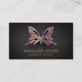 Luxusgold und Amethyst Schmetterling Visitenkarte