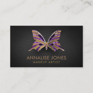 Luxusgold und Amethyst Schmetterling Visitenkarte