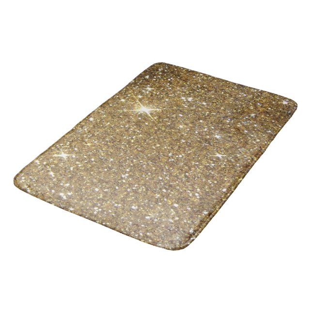 LuxusgoldGlitzer - Druckbild Badematte (Schrägansicht)