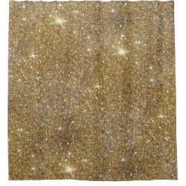LuxusgoldGlitzer - Druckbild Duschvorhang