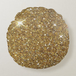 LuxusgoldGlitzer - Druckbild Rundes Kissen