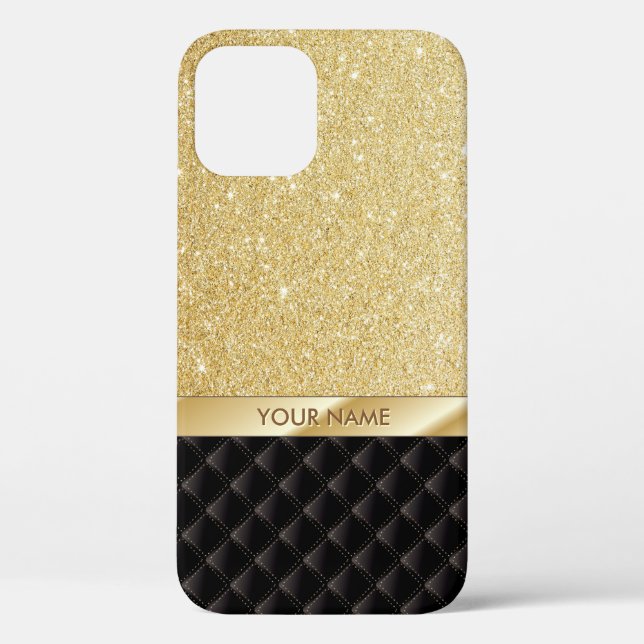 LuxusgoldGlitzer-individueller Name iPhone 6 Fall Case-Mate iPhone Hülle (Rückseite)