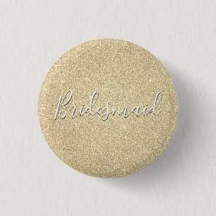 LuxusgoldGlitzer-u. -schein-Brautjungfer Button