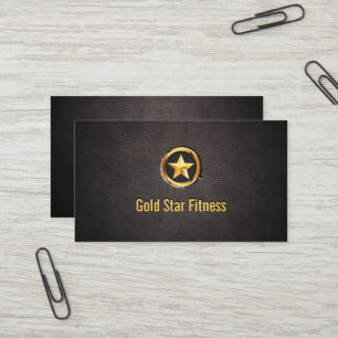 Luxusgoldstern-Fitness-Leder-Geschäfts-Karte Visitenkarte