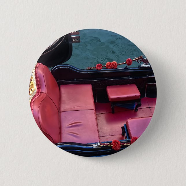 Luxusgondel in Venedig am Meer Button (Vorderseite)