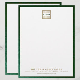 Luxusgrün und goldene Buchstaben mit individuellem Briefbogen