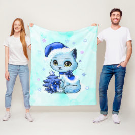 Luxushand gezeichnetes Katzen-Kunst-Fleece-Decke Fleecedecke