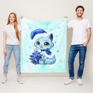 Luxushand gezeichnetes Katzen-Kunst-Fleece-Decke Fleecedecke