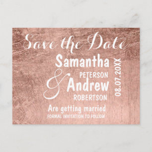 LuxusImitat-Rosen-Goldblatt Save the Date Ankündigungspostkarte