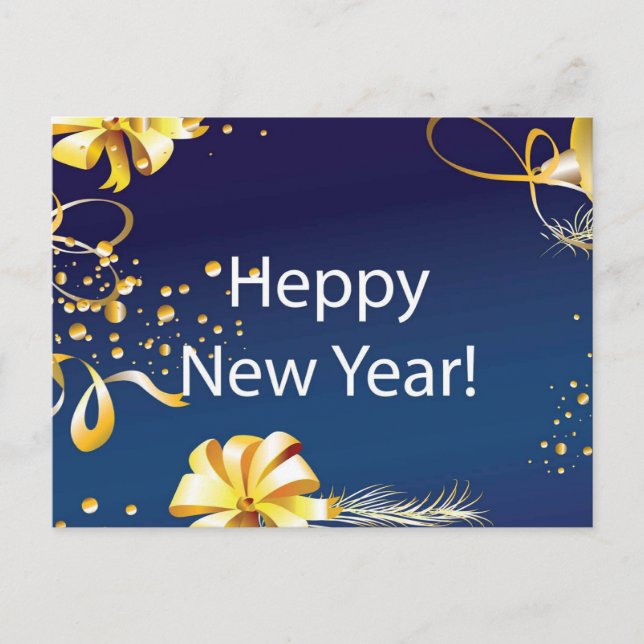 Luxuskarte, Happy New Year. Feiertagspostkarte (Vorderseite)