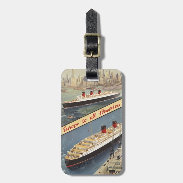 Luxuskreuzfahrt-Reise Europa nach alles Amerika Gepäckanhänger (Vorderseite vertikal)