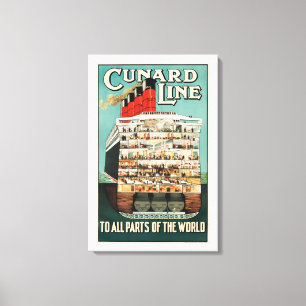 Luxusliner-Plakat für die Linienschifffahrt Cunar Leinwanddruck