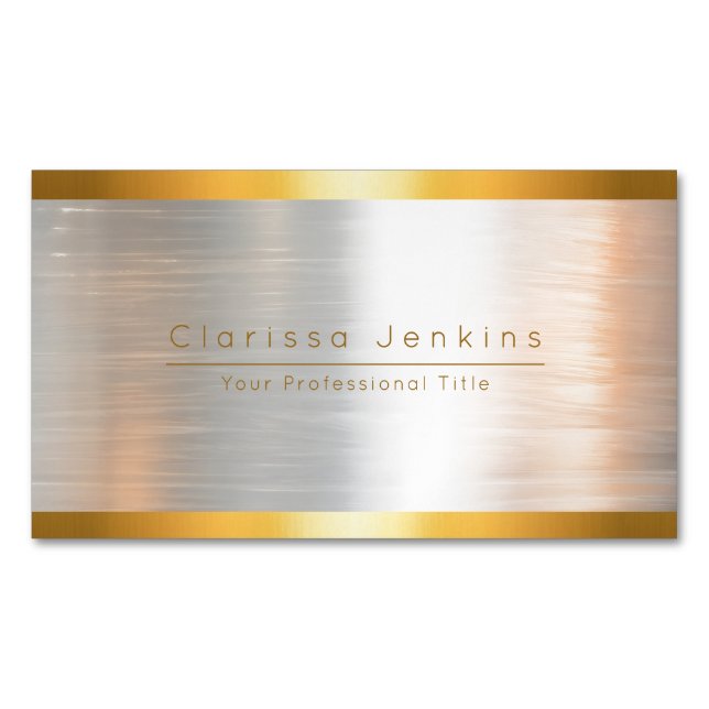 Luxusmarke gebürstetes Gold Metallic Gold Magnetische Visitenkarte (Vorderseite)