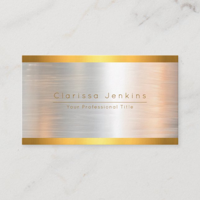 Luxusmarke gebürstetes Gold Metallic Gold Visitenkarte (Vorderseite)