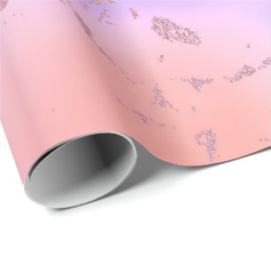 LuxusRosen-Goldpfirsich-lila Pastellmarmor Geschenkpapier