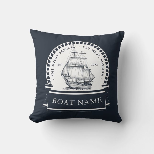 Luxusschiff Nautical Personalisiert Kissen (Vorderseite)