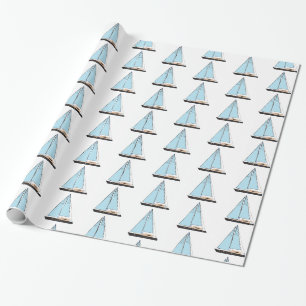 Luxusseegelboot Geschenkpapier