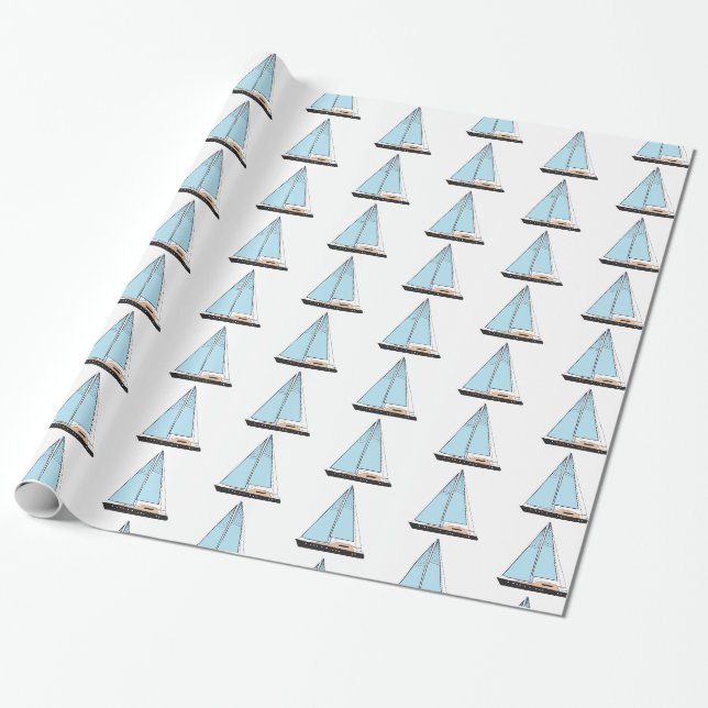 Luxusseegelboot Geschenkpapier (Ungerollt)