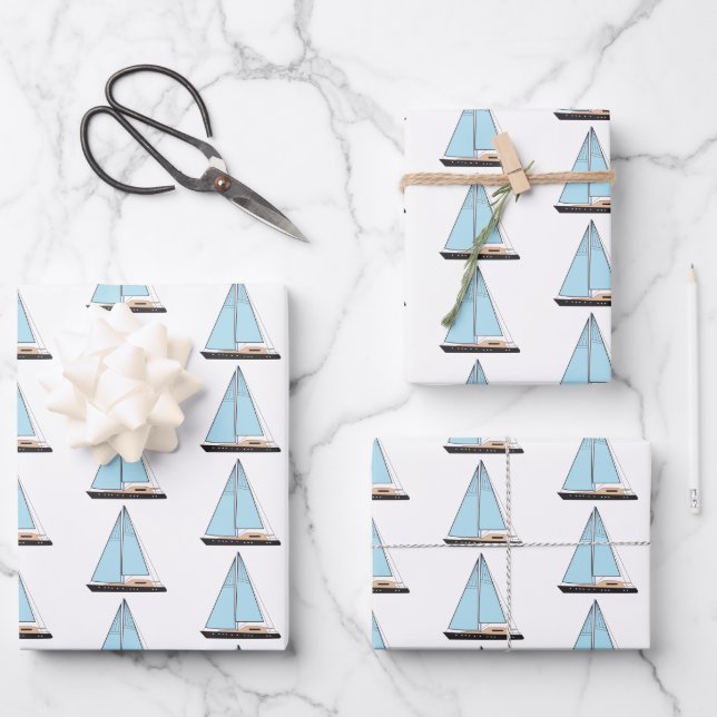 Luxusseegelboot Geschenkpapier Set (Vorderseite)
