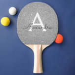 Luxussilber-Glitzer und Sparkle-Monogramm Tischtennis Schläger<br><div class="desc">Luxuriöse Silver Imitate Glitzer und sparkle Elegant Monogram Ping Pong Paddle. Dieses Ping Pong Paddle kann so angepasst werden,  dass es Ihren Anfangs- und Vornamen enthält.</div>