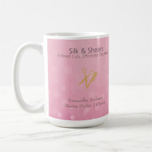 Luxusstudio Rosa Glitzer- und Goldlogos Kaffeetasse