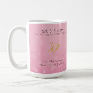 Luxusstudio | Rosa Glitzer- und Goldlogos Kaffeetasse