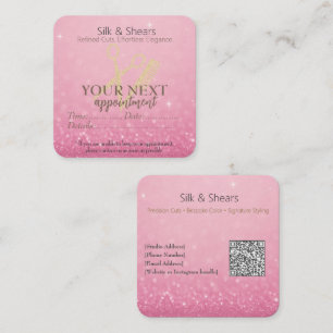 Luxusstudio Rosa Glitzer- und Goldlogos Treuekarte