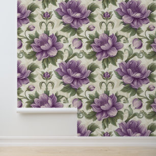 Luxustextur von Damaske viola blüten Tapete