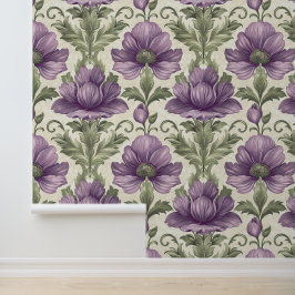 Luxustextur von Damaske viola blüten Tapete